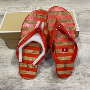BNIB Michael Kors flip flops size 9. Jet Set MK JellyPVC/Stripe